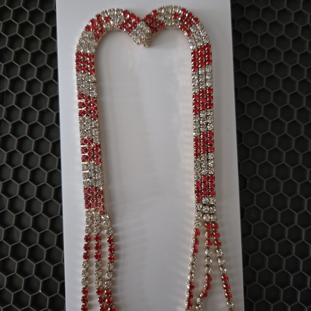 Betsey Johnson Red and Silver Heart Earrings